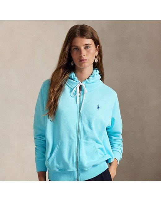 Polo Ralph Lauren Lichtgewicht Fleece Hoodie Met Rits in het Blue