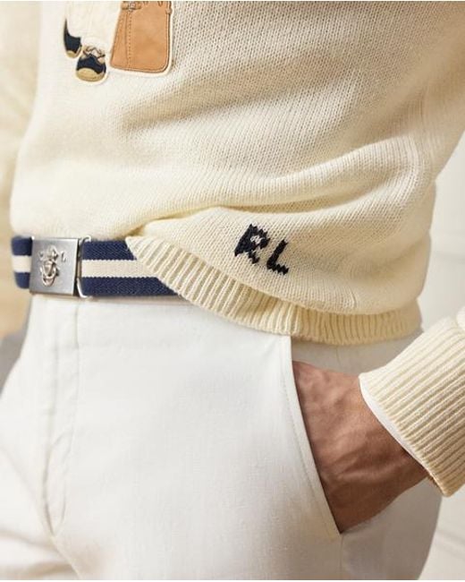 Ralph Lauren Natural Polo Bear Silk-Linen Jumper for men