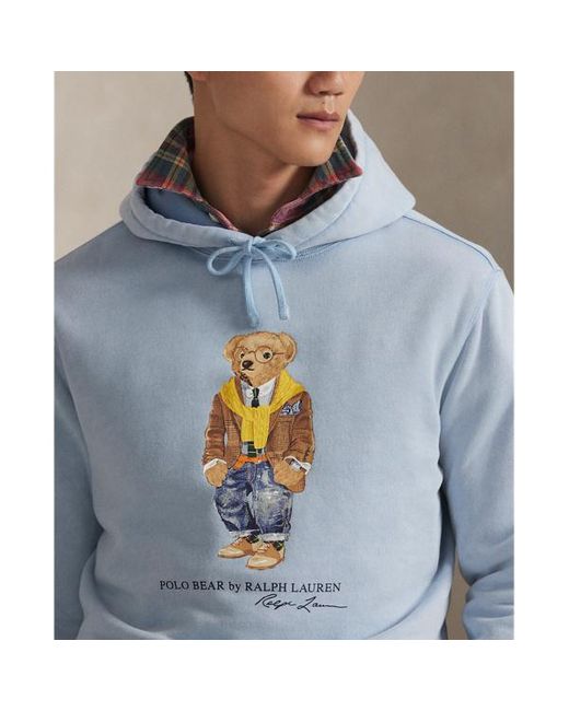 Felpa Polo Bear tinta in capo di Polo Ralph Lauren in Blue da Uomo