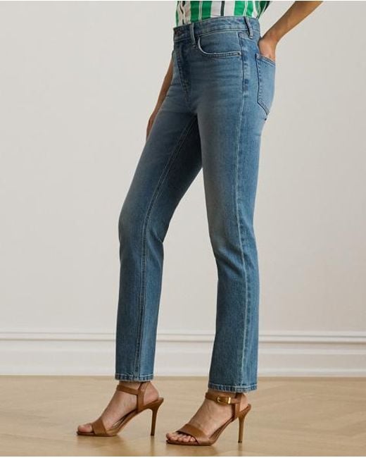 Ralph Lauren Blue High-Rise Straight Ankle Jean