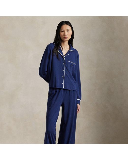 Polo Ralph Lauren Blue Long-sleeve Jersey Pyjama Set