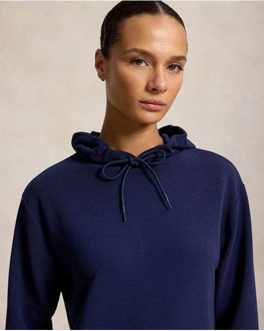 Ralph Lauren Blue Waffle-Knit Hoodie