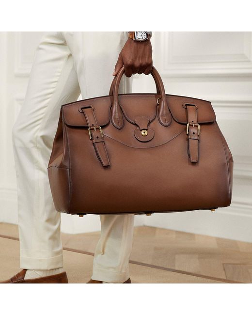 Ralph Lauren Brown Cooper Burnished Calfskin Duffel for men