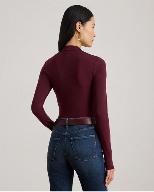 Haut En Jersey Stretch À Encolure Carrée Ralph Lauren en coloris Purple