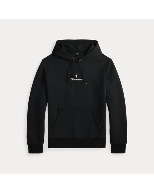 Polo Ralph Lauren Black Logo Double-Knit Hoodie for men