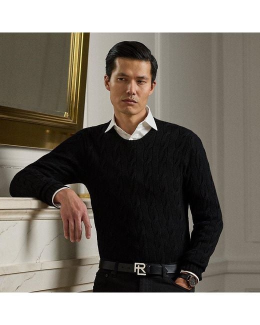 Ralph Lauren Kaschmirpullover Mit Zopfmuster in Black für Herren