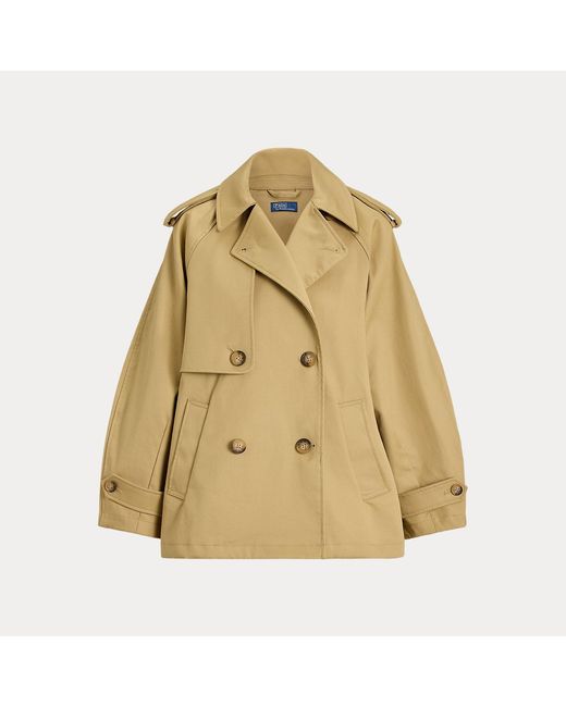Polo Ralph Lauren Green Balloon Cotton Twill Trench Coat