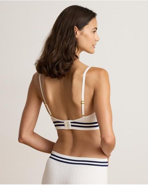 Ralph Lauren White Cricket Cable V-Neck Wireless Bra