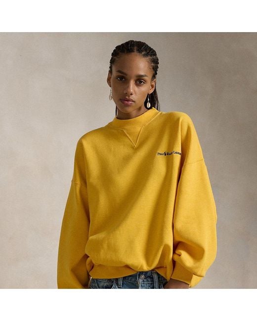 Polo Ralph Lauren Yellow Logo Fleece High-crewneck