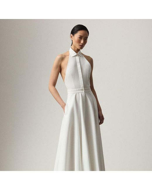 Ralph Lauren White Eldred Cotton Piqué Day Dress