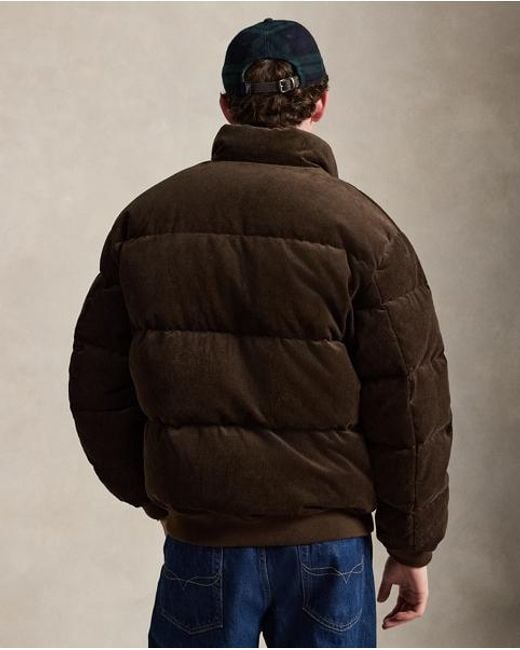 Polo Ralph Lauren Black The Wyoming Corduroy Down Jacket for men