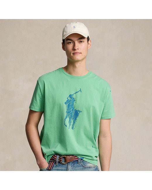 Ralph Lauren Green Classic Fit Big Pony Jersey T-shirt for men
