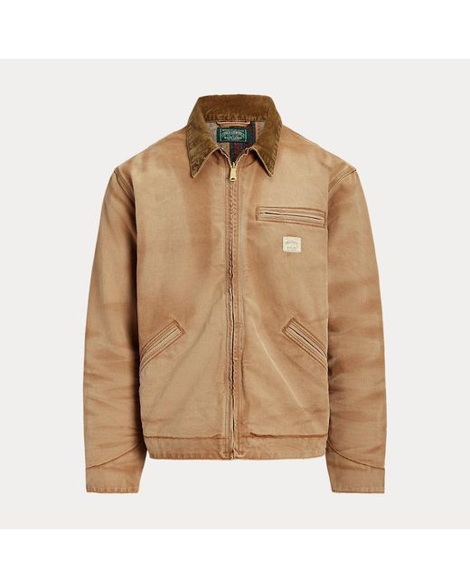 Polo Ralph Lauren Polo Sportsman Canvas Jacket in Brown for Men Lyst UK