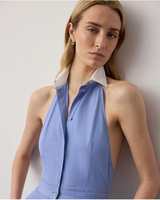 Ralph Lauren Blue Eldred Cotton Day Dress