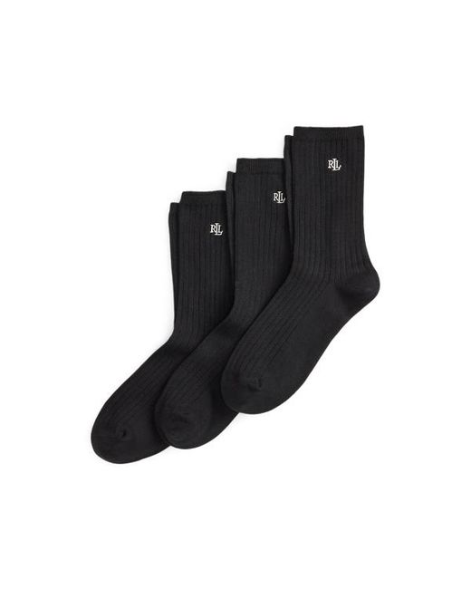 Ralph Lauren Black Ralph Lauren Rib-Knit Cotton-Blend Crew Sock 3-Pack