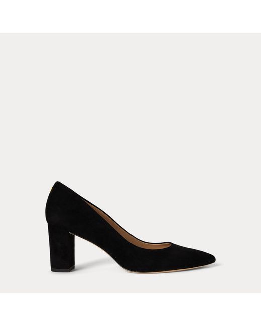 Ralph Lauren Black Ralph Lauren Lanette Suede Block-Heel Pump
