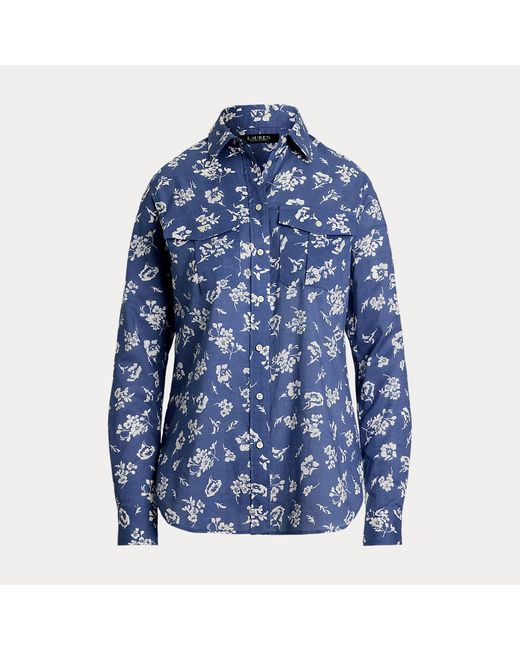 Ralph Lauren Classic Fit Katoenen Voile Overhemd in het Blue