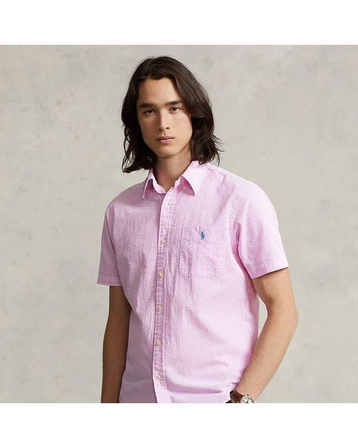 Polo Ralph Lauren Custom-Fit Seersucker-Hemd in Pink für Herren | Lyst AT