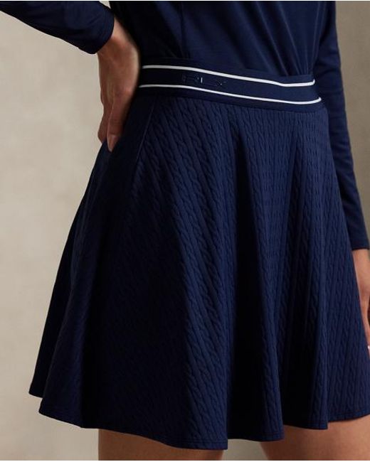 Ralph Lauren Blue Cable-Motif A-Line Skort