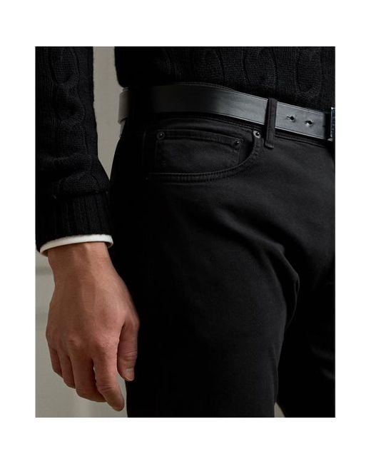 Pantaloni in twill stretch Slim-Fit di Ralph Lauren in Black da Uomo