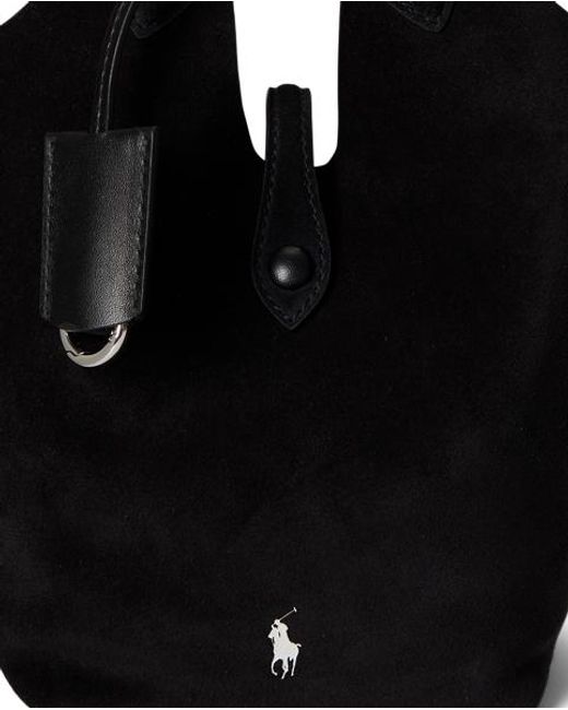 Polo Ralph Lauren Gray Polo Play Suede Small Tote & Crossbody