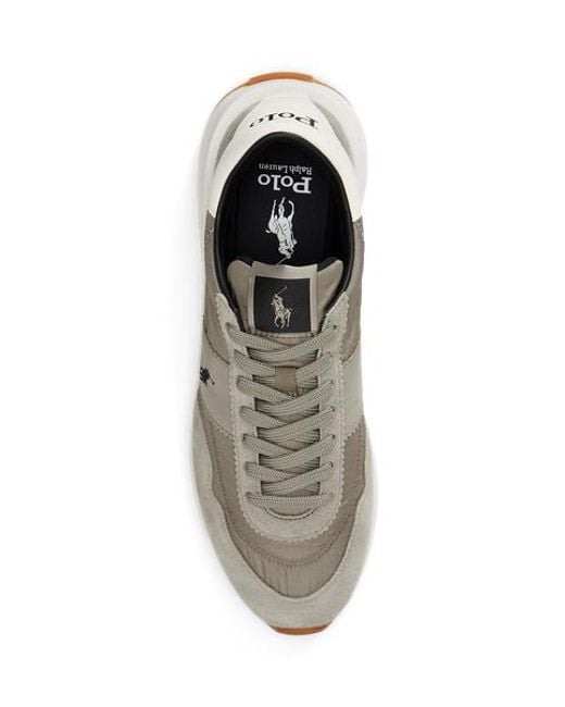 Polo Ralph Lauren Gray Train 89 Suede-Panelled Trainer for men