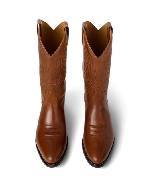Ralph Lauren Brown Leather Western Boot for men