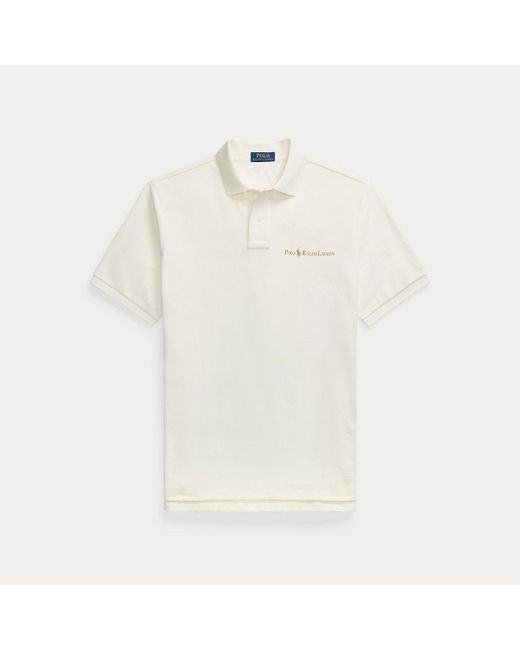 Polo in piqué con logo Classic-Fit di Polo Ralph Lauren in White da Uomo