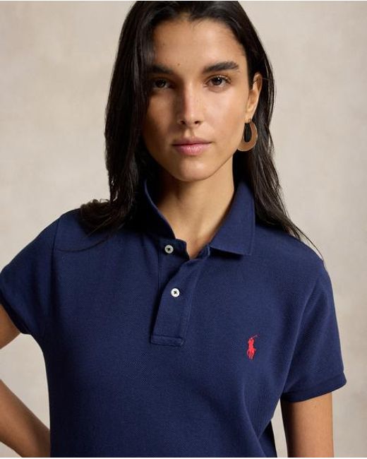 Polo Ralph Lauren Blue Cotton Mesh Polo Dress