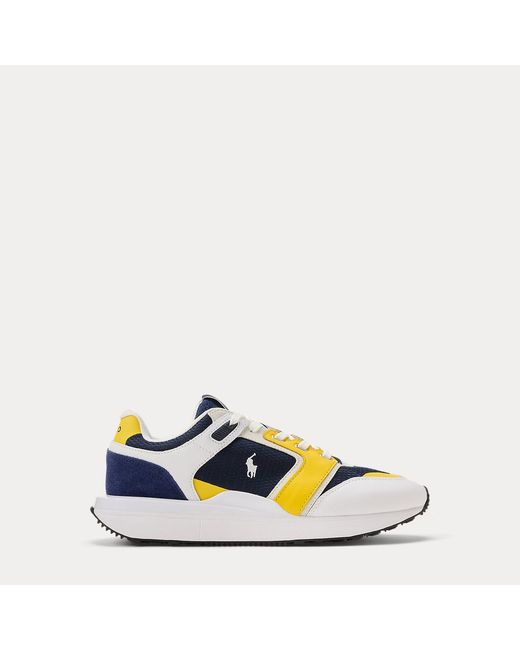 Ralph Lauren Blue Train 89 V2 Suede-Panelled Trainer for men
