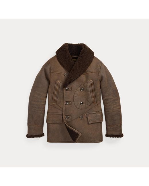 RRL Brown Shearling Coat for men