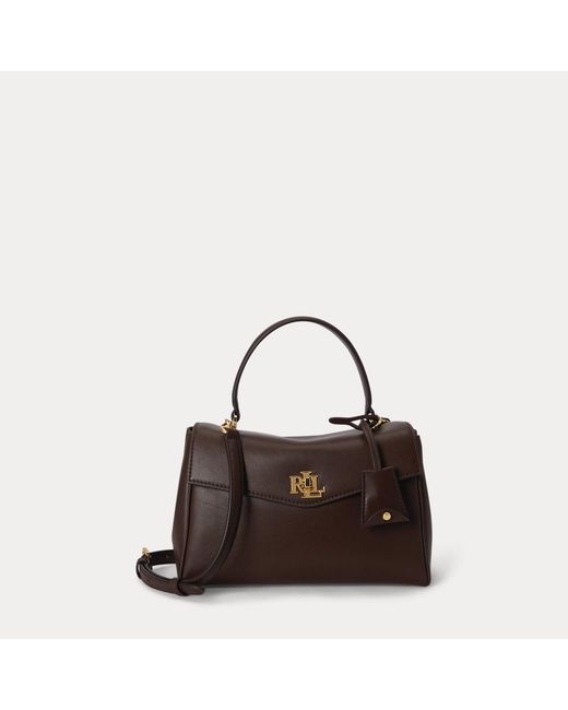 Ralph Lauren Brown Nappa Leather Small Farrah Soft Satchel