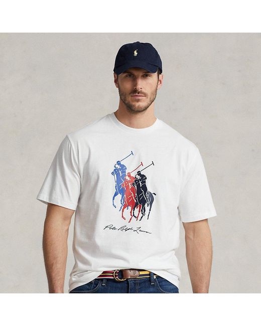 Tallas Grandes - Camiseta de punto con Big Pony Ralph Lauren de hombre de  color Blanco | Lyst