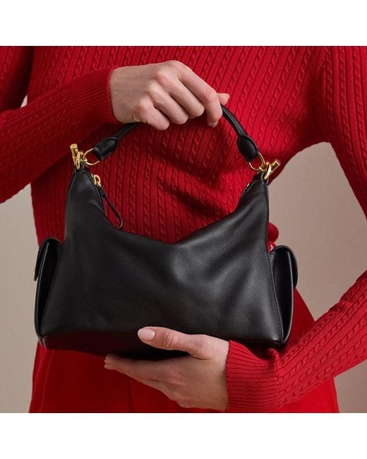 Ralph Lauren Black Nappa Leather Small Blaike Shoulder Bag