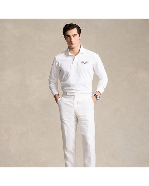 Polo Ralph Lauren White Classic Fit Polo Sport Rugby Shirt for men