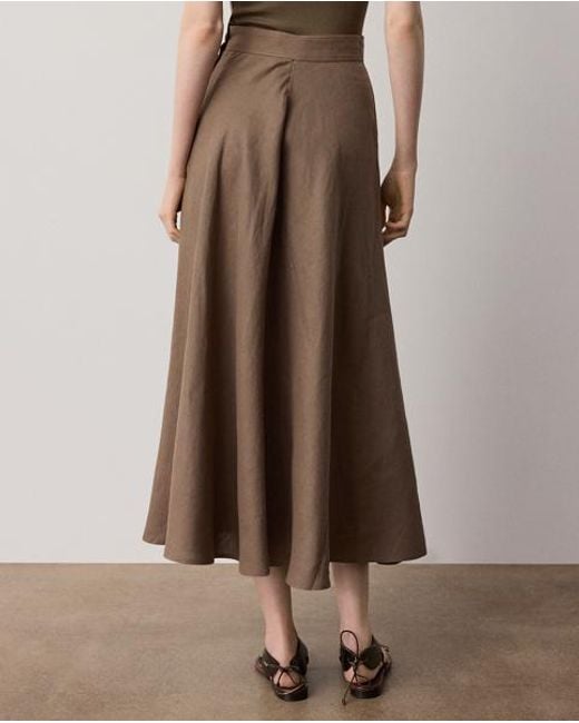 Ralph Lauren Brown Kenzie Linen Skirt