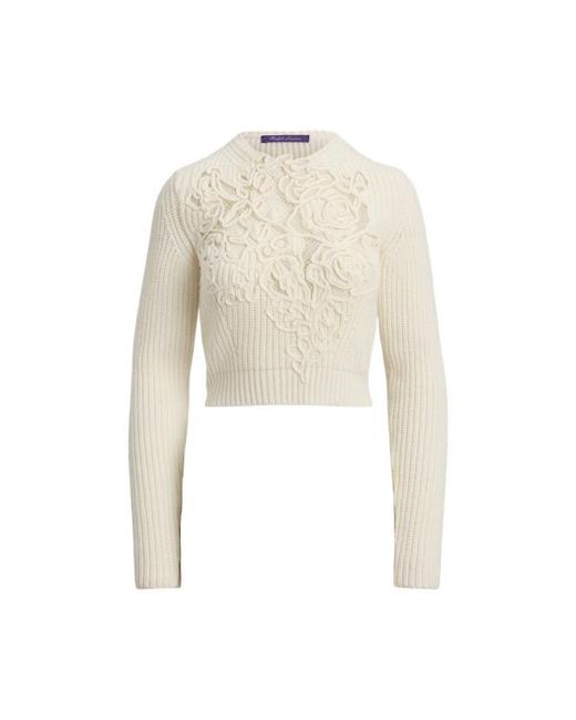 Ralph Lauren Brown Embroidered Cashmere Cropped Jumper
