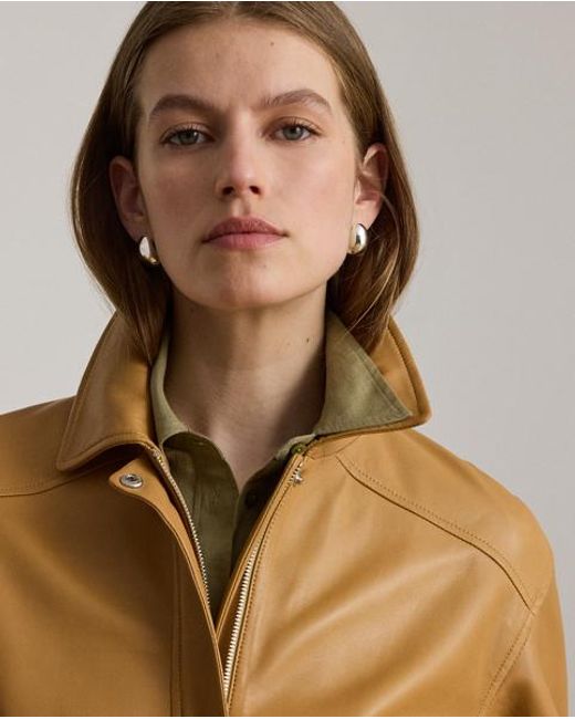 Ralph Lauren Brown Ralph Lambskin Flight Jacket