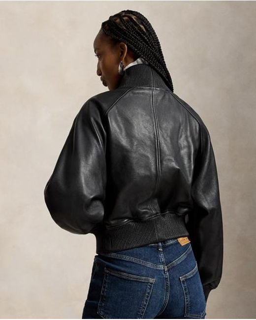 Polo Ralph Lauren Black Leather Flight Jacket