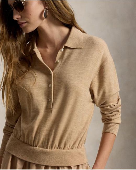 Polo Ralph Lauren Natural Hybrid Knit Polo-Bodice Dress