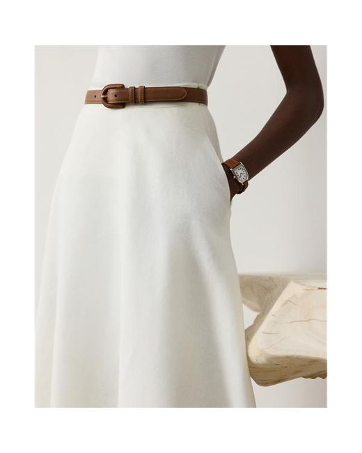 Gonna Erica in lino di Ralph Lauren in White
