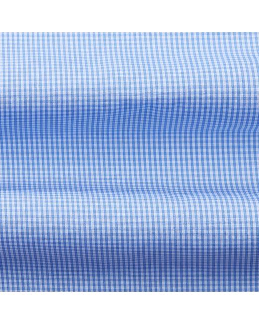 Camicia in twill con motivo mini-vichy di Ralph Lauren in Blue da Uomo
