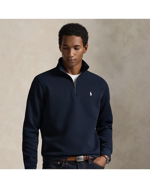 Polo Ralph Lauren Blue Double-Knit Quarter-Zip Pullover for men