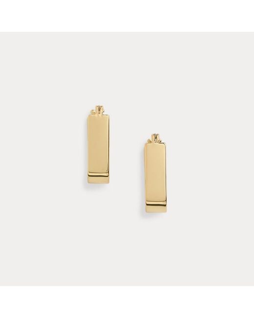 Ralph Lauren Metallic Plated Geometric Hoop Earrings