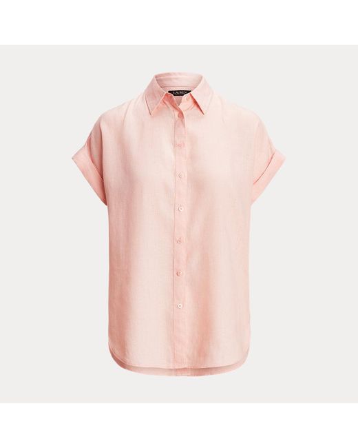 Lauren by Ralph Lauren Pink Petite - Linen Short-sleeve Shirt