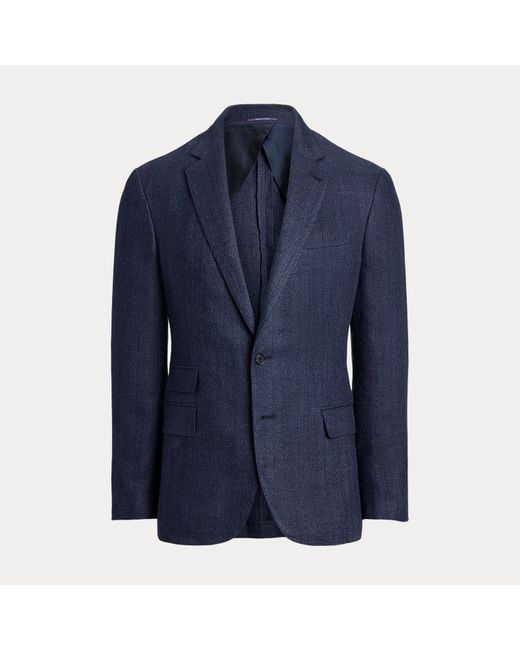 Ralph Lauren Kent Handgemaakt Visgraat Colbert in het Blue voor heren