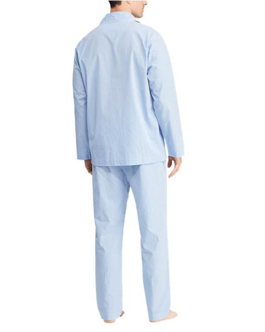 Polo Ralph Lauren Blue Gingham Poplin Long Sleep Set for men