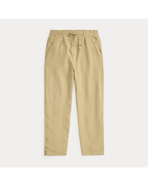 Polo Ralph Lauren Natural Lateef Relaxed Fit Pleated Linen Trouser for men