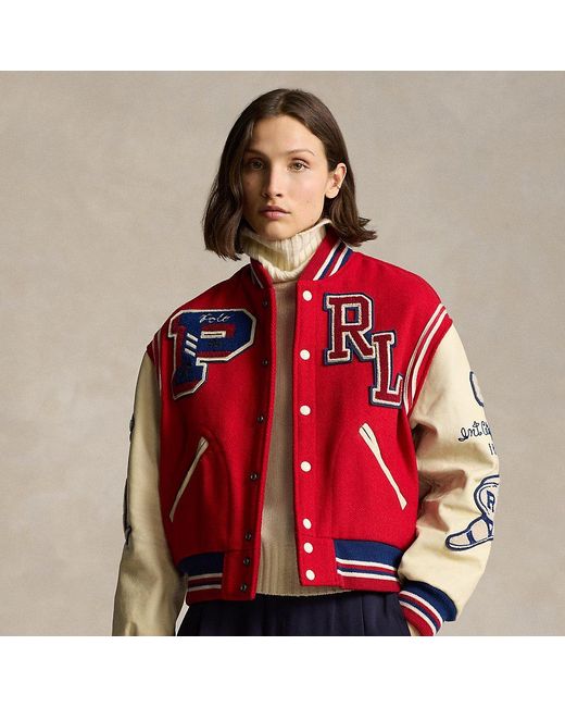 Polo Ralph Lauren Red Letterman Jacket