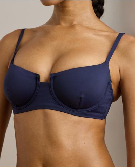 Ralph Lauren Blue Cutout Balconette Bikini Top
